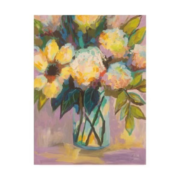 Jeanette Vertentes 'Lavender Yellow And Blue' Canvas Art, 18x24, Trademark Fine Art, Mfr#: WAP12125-C1824GG